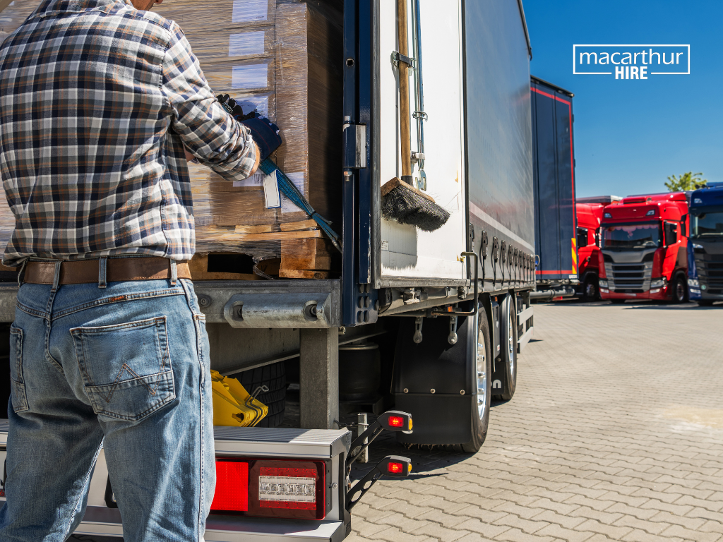 Truck prepared for a moving or equipment transport job, demonstrating the importance of matching vehicle size to the load.